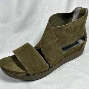 Eileen Fisher Olivine Sport Suede Leather Platform Sandals